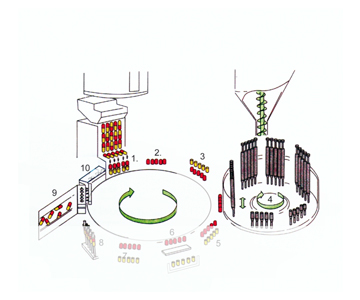 全自動(dòng)填充機(jī)工作原理圖
